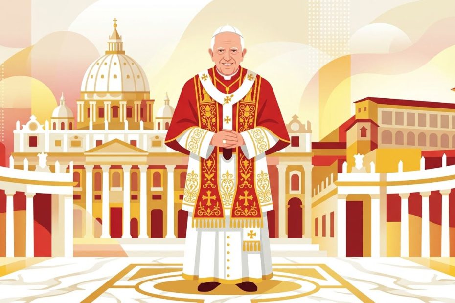 Der heilige Johannes Paul II - Illustration prière catholique